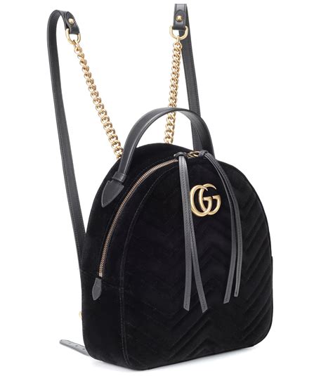 gucci black velvet backpack|gucci marmont velvet black.